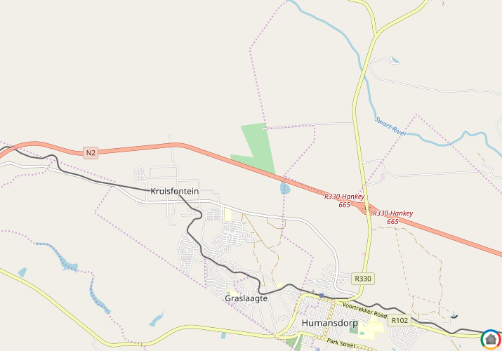 Map location of Humansdorp